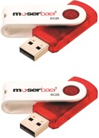 Moserbaer Swivel Pack of 2 8 GB Pen Drive(Red)