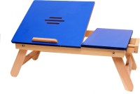 View Cart4Craft Blue Matte With Drawer Solid Wood Portable Laptop Table(Finish Color - Blue) Price Online(Cart4Craft)