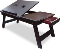 View Table Mate II Wooden Adjustable Study Working Bedmate Computer Designer Colored Engineered Wood Folding Home Office Mate Engineered Wood Portable Laptop Table(Finish Color - Brown) Price Online(Table Mate II)