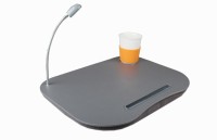 View Tablemate LED Super Multifunction Stand Tray Lamp Cushion Plastic Portable Laptop Table(Finish Color - Black) Price Online(Tablemate)