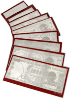 Siri Creations Indian Currancy Note (999 Pure from 1rp to 1000 rp ) Silver Currency Siri Creations Indian Currancy Note (999 Pure from 1rp to 1000 rp ) Silver Currency