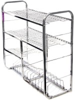 Kitchen Design Stainless Steel Wall Shelf(Number of Shelves - 4, Silver)   Furniture  (Kitchen Design)
