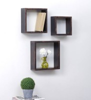Wooden Art &Toys MDF Wall Shelf(Number of Shelves - 3, Black)   Furniture  (Wooden Art & Toys)