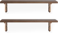 View @home RomanticFern6 Wooden Wall Shelf(Number of Shelves - 2, Brown) Furniture (@home)