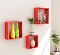 View Wooden Art &Toys MDF Wall Shelf(Number of Shelves - 3, Red) Furniture (Wooden Art & Toys)