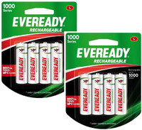 Eveready 1000 Series AA NIMH (8 Pcs) Rechargeable Ni-MH Battery RS.596.00