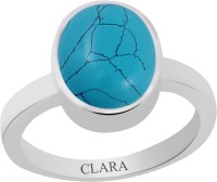 CLARA Certified Firoza 8.3 cts or 9.25 ratti Elegant Sterling Silver Turquoise Ring