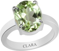 CLARA Certified 3 cts or 3.25 ratti 4 Prongs Sterling Silver Peridot Ring