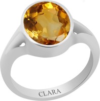 CLARA Certified Sunehla 3.9 cts or 4.25 ratti Zoya Sterling Silver Citrine Ring