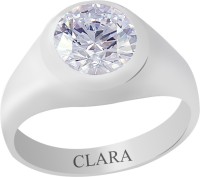 CLARA Certified 5.5 cts or 6.25 ratti Bold Sterling Silver Zircon Ring
