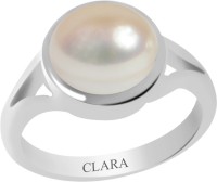 CLARA Certified Moti 7.5 cts or 8.25 ratti Zoya Sterling Silver Pearl Ring
