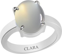 CLARA Certified 5.5 cts or 6.25 ratti 4 Prongs Sterling Silver Moonstone Ring