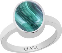 CLARA Certified Daana Firang 5.5 cts or 6.25 ratti Elegant Sterling Silver Malachite Ring