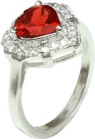 Angel Jewels Garnet Silver Plated Ring Silver Garnet Silver Plated Ring