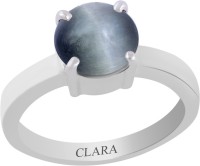 CLARA Certified Lehsuniya 5.5 cts or 6.25 ratti 4 Prongs Sterling Silver Cat's Eye Ring