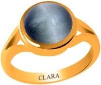 CLARA Cat's eye Lehsuniya 6.5 carat or 7.25ratti Panchdhatu Silver Cat's Eye Yellow Gold Plated Ring