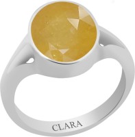 CLARA Certified Pukhraj 3.9 cts or 4.25 ratti Zoya Sterling Silver Sapphire Ring