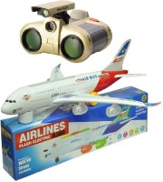 NEW PINCH Binocular With Musical Plane Bump And Go With Lights(Multicolor)
