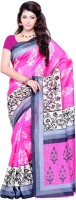 JTInternational Printed Fashion Art Silk Saree(Pink, Grey)