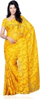JTInternational Self Design Fashion Art Silk Saree(Yellow)