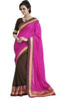 Desi Butik Self Design Fashion Cotton Blend Saree(Pink)
