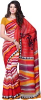 JTInternational Geometric Print Fashion Art Silk Saree(Multicolor)