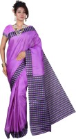 Kanheyas Printed Daily Wear Handloom Cotton Blend, Cotton Silk Saree(Purple)