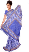 Jiya Self Design Fashion Poly Georgette Saree(Light Blue)