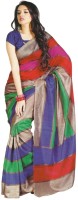 Kjs Striped Bollywood Art Silk Saree(Multicolor)