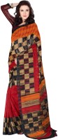 Jiya Self Design, Printed Fashion Art Silk Saree(Multicolor, Red)