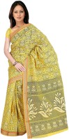 Desi Butik Embroidered Fashion Poly Chanderi Saree(Yellow)
