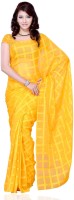 JTInternational Self Design Fashion Cotton Blend Saree(Yellow)