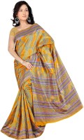 Khoobee Printed Fashion Tussar Silk Saree(Multicolor)