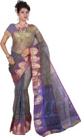 Kanheyas Printed Daily Wear Handloom Cotton Blend Saree(Purple)