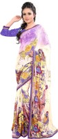 Khoobee Self Design, Printed Fashion Poly Georgette Saree(Multicolor)