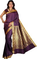 Kanheyas Self Design, Embellished Fashion Handloom Poly Silk Saree(Purple)