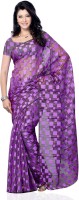 JTInternational Self Design Fashion Cotton Blend Saree(Purple)