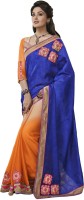 Desi Butik Self Design Fashion Cotton Blend Saree(Blue)