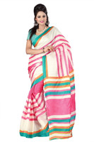 Ajamukhi Striped Fashion Georgette Saree(Multicolor) RS.525.00