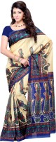 JTInternational Printed Fashion Art Silk Saree(Blue, Beige)