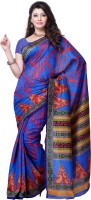 JTInternational Printed Fashion Art Silk Saree(Blue)