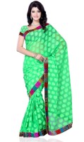 JTInternational Self Design Fashion Cotton Blend Saree(Green)