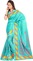 Ajamukhi Printed Fashion Georgette Saree(Blue) RS.525.00
