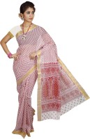 Kanheyas Printed Daily Wear Handloom Cotton Blend Saree(Multicolor)