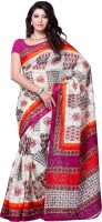JTInternational Geometric Print, Floral Print Fashion Cotton Blend Saree(Multicolor)