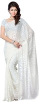 JTInternational Printed Fashion Cotton Blend Saree(White)