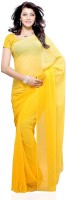 JTInternational Solid Fashion Poly Georgette Saree(Yellow)
