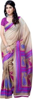 JTInternational Printed, Striped Chanderi Handloom Art Silk Saree(Multicolor)