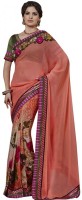 Desi Butik Self Design Fashion Chiffon Saree(Pink)