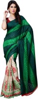 JTInternational Printed Chanderi Handloom Cotton Blend Saree(Multicolor)